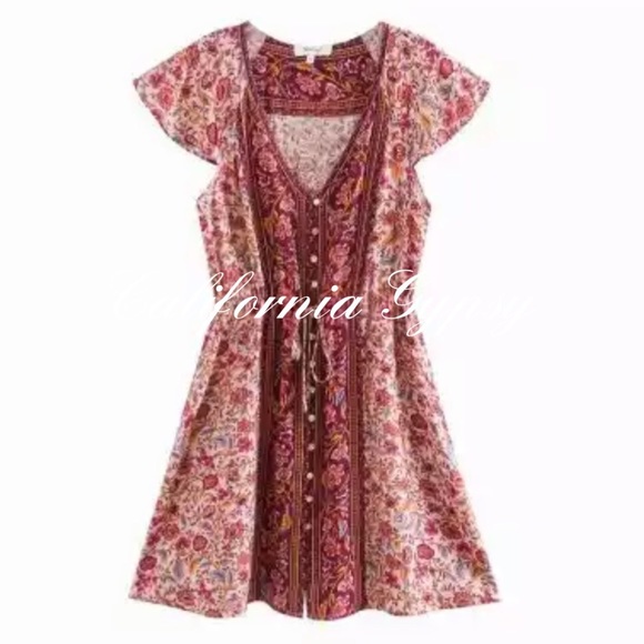 Boho Chic Floral Mini Dress - Picture 2 of 15